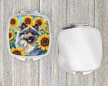 Load image into Gallery viewer, Keeshond in Sunflowers Compact Mirror – Stylish Purse Mirror with Artistic Covers