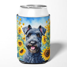 Load image into Gallery viewer, Kerry Blue Terrier in Sunflowers Can or Bottle Hugger