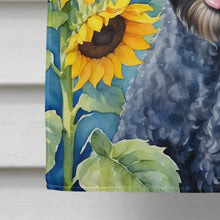 Load image into Gallery viewer, Kerry Blue Terrier in Sunflowers House Flag