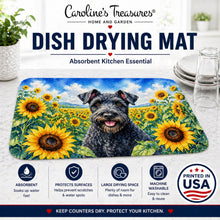 Load image into Gallery viewer, Kerry Blue Terrier in Sunflowers Dish Drying Mat Absorbent Dish Drying Mat Pad for Kitchen Counter Dish Drainer Mat for Countertop, 14 x 21", Multicolor