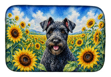 Load image into Gallery viewer, Kerry Blue Terrier in Sunflowers Dish Drying Mat Absorbent Dish Drying Mat Pad for Kitchen Counter Dish Drainer Mat for Countertop, 14 x 21", Multicolor
