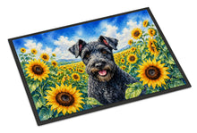 Load image into Gallery viewer, Kerry Blue Terrier in Sunflowers Doormat Front Door Mat Indoor Outdoor Rugs for Entryway, Non Slip Washable Low Pile, 24H X 36W