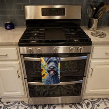 Load image into Gallery viewer, Kerry Blue Terrier in Sunflowers Kitchen Towel