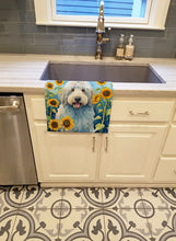 Load image into Gallery viewer, Komondor in Sunflowers Kitchen Towel