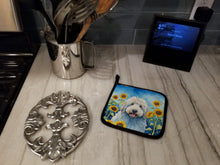 Load image into Gallery viewer, Komondor in Sunflowers Pot Holders - Set of 2 Decorative Kitchen Helpers | Made in the USA