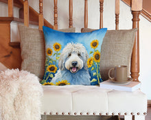 Load image into Gallery viewer, Komondor in Sunflowers Throw Pillow - 14x14 Decorative Pillow – Art for Your Home &amp; Patio