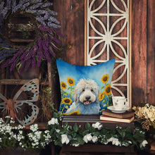 Load image into Gallery viewer, Komondor in Sunflowers Throw Pillow