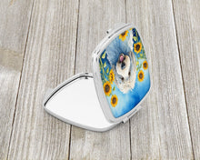 Load image into Gallery viewer, Komondor in Sunflowers Compact Mirror – Stylish Purse Mirror with Artistic Covers