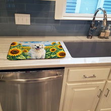 Load image into Gallery viewer, Kuvasz in Sunflowers Dish Drying Mat Absorbent Dish Drying Mat Pad for Kitchen Counter Dish Drainer Mat for Countertop, 14 x 21", Multicolor