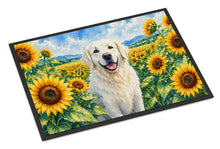 Load image into Gallery viewer, Kuvasz in Sunflowers Doormat Front Door Mat Indoor Outdoor Rugs for Entryway, Non Slip Washable Low Pile, 18H X 27W