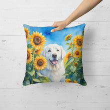 Load image into Gallery viewer, Kuvasz in Sunflowers Throw Pillow
