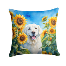 Load image into Gallery viewer, Kuvasz in Sunflowers Throw Pillow