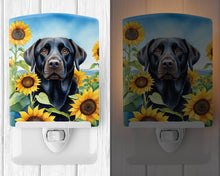 Load image into Gallery viewer, Labrador Retriever in Sunflowers Ceramic Night Light