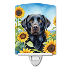 Load image into Gallery viewer, Labrador Retriever in Sunflowers Ceramic Night Light