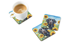Load image into Gallery viewer, Labrador Retriever in Sunflowers Coasters - Set of 4 Lightweight Foam, Absorbent Drink Coasters