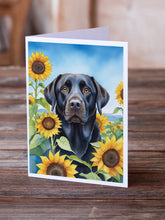 Load image into Gallery viewer, Labrador Retriever in Sunflowers Greeting Cards - Blank Note Cards – 8-Pack of Artist-Designed Cards with Envelopes