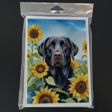 Load image into Gallery viewer, Labrador Retriever in Sunflowers Greeting Cards - Blank Note Cards – 8-Pack of Artist-Designed Cards with Envelopes