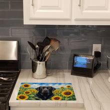 Load image into Gallery viewer, Labrador Retriever in Sunflowers Cutting Board Tempered Glass Kitchen Cutting Surface, Heat Resistant Chopping Board with Non-Slip Feet, Decorative Food Prep &amp; Serving