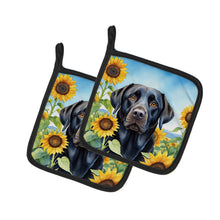 Load image into Gallery viewer, Labrador Retriever in Sunflowers Pot Holders - Set of 2 Decorative Kitchen Helpers | Made in the USA
