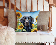 Load image into Gallery viewer, Labrador Retriever in Sunflowers Throw Pillow - 14x14 Decorative Pillow – Art for Your Home &amp; Patio