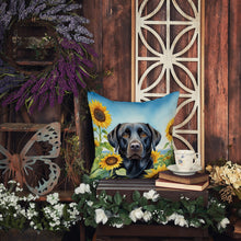 Load image into Gallery viewer, Labrador Retriever in Sunflowers Throw Pillow - 14x14 Decorative Pillow – Art for Your Home &amp; Patio
