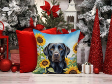 Load image into Gallery viewer, Labrador Retriever in Sunflowers Throw Pillow - 14x14 Decorative Pillow – Art for Your Home &amp; Patio