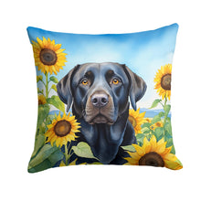 Load image into Gallery viewer, Labrador Retriever in Sunflowers Throw Pillow - 14x14 Decorative Pillow – Art for Your Home &amp; Patio