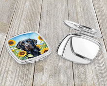 Load image into Gallery viewer, Labrador Retriever in Sunflowers Compact Mirror – Stylish Purse Mirror with Artistic Covers