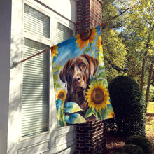Load image into Gallery viewer, Labrador Retriever in Sunflowers House Flag