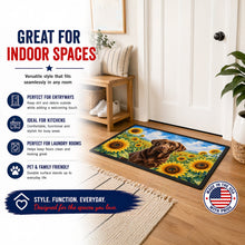 Load image into Gallery viewer, Labrador Retriever in Sunflowers Doormat Front Door Mat Indoor Outdoor Rugs for Entryway, Non Slip Washable Low Pile, 18H X 27W