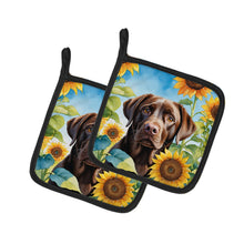 Load image into Gallery viewer, Labrador Retriever in Sunflowers Pot Holders - Set of 2 Decorative Kitchen Helpers | Made in the USA