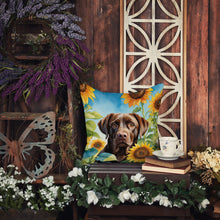 Load image into Gallery viewer, Labrador Retriever in Sunflowers Throw Pillow