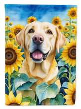 Load image into Gallery viewer, Labrador Retriever in Sunflowers House Flag