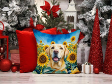 Load image into Gallery viewer, Labrador Retriever in Sunflowers Throw Pillow - 14x14 Decorative Pillow – Art for Your Home &amp; Patio