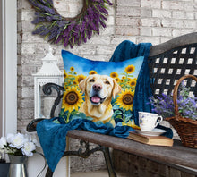 Load image into Gallery viewer, Labrador Retriever in Sunflowers Throw Pillow