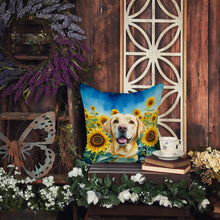 Load image into Gallery viewer, Labrador Retriever in Sunflowers Throw Pillow