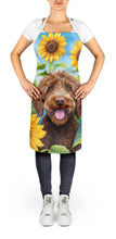 Load image into Gallery viewer, Labradoodle in Sunflowers Apron – Artist-Designed Kitchen, BBQ &amp; Craft Apron
