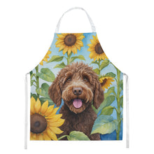 Load image into Gallery viewer, Labradoodle in Sunflowers Apron – Artist-Designed Kitchen, BBQ &amp; Craft Apron