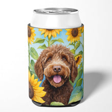 Load image into Gallery viewer, Labradoodle in Sunflowers Can or Bottle Hugger