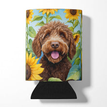 Load image into Gallery viewer, Labradoodle in Sunflowers Can or Bottle Hugger
