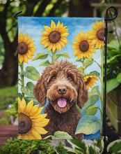 Load image into Gallery viewer, Labradoodle in Sunflowers Garden Flag – Bright Dog-Themed Yard Decor