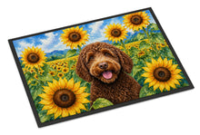 Load image into Gallery viewer, Labradoodle in Sunflowers Doormat Front Door Mat Indoor Outdoor Rugs for Entryway, Non Slip Washable Low Pile, 18H X 27W