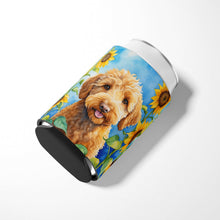 Load image into Gallery viewer, Labradoodle in Sunflowers Can or Bottle Hugger