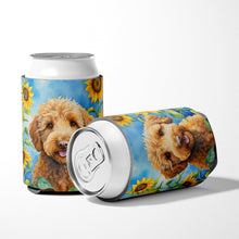 Load image into Gallery viewer, Labradoodle in Sunflowers Can or Bottle Hugger