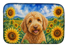 Load image into Gallery viewer, Labradoodle in Sunflowers Dish Drying Mat Absorbent Dish Drying Mat Pad for Kitchen Counter Dish Drainer Mat for Countertop, 14 x 21", Multicolor