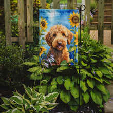 Load image into Gallery viewer, Labradoodle in Sunflowers Garden Flag – Bright Dog-Themed Yard Decor