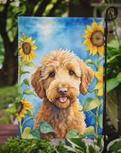 Load image into Gallery viewer, Labradoodle in Sunflowers Garden Flag – Bright Dog-Themed Yard Decor