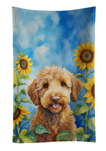Load image into Gallery viewer, Labradoodle in Sunflowers Kitchen Towel