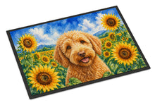 Load image into Gallery viewer, Labradoodle in Sunflowers Doormat Front Door Mat Indoor Outdoor Rugs for Entryway, Non Slip Washable Low Pile, 18H X 27W
