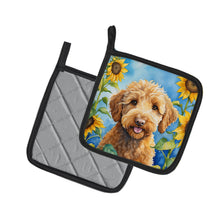 Load image into Gallery viewer, Labradoodle in Sunflowers Pot Holders - Set of 2 Decorative Kitchen Helpers | Made in the USA